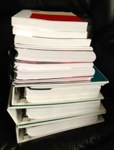 Pile of some of the books I'm buried under - Foran, Gobeil etc