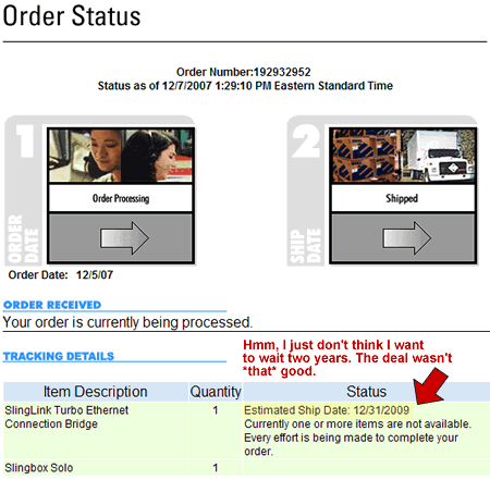 Dell estimates Ill get my products in two years - wow.